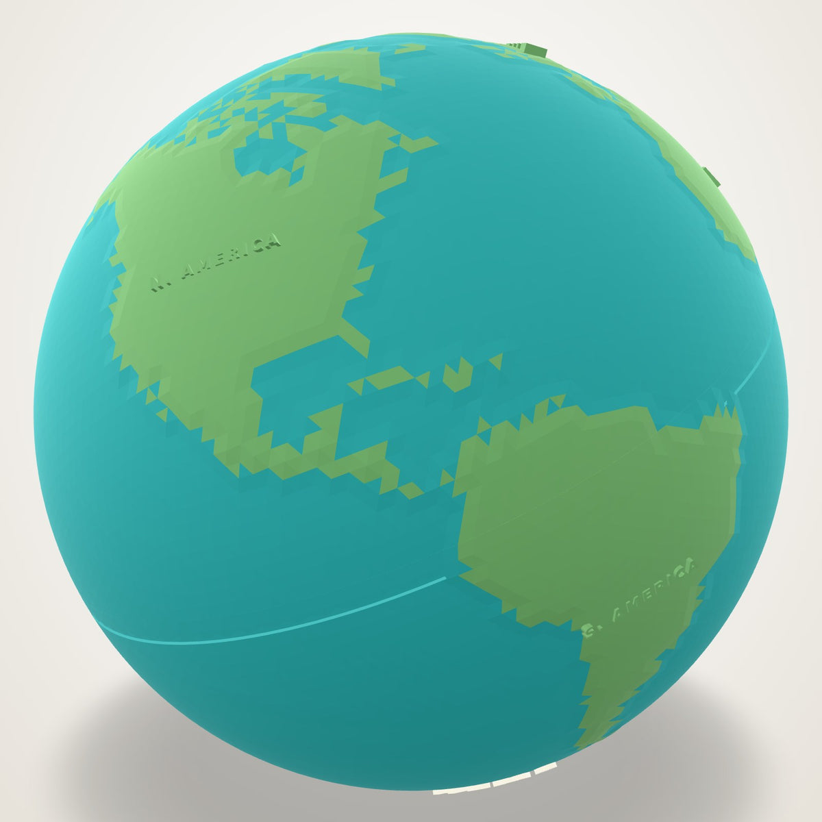 Anoor Globe - relief globe with green continents raised from blue oceans