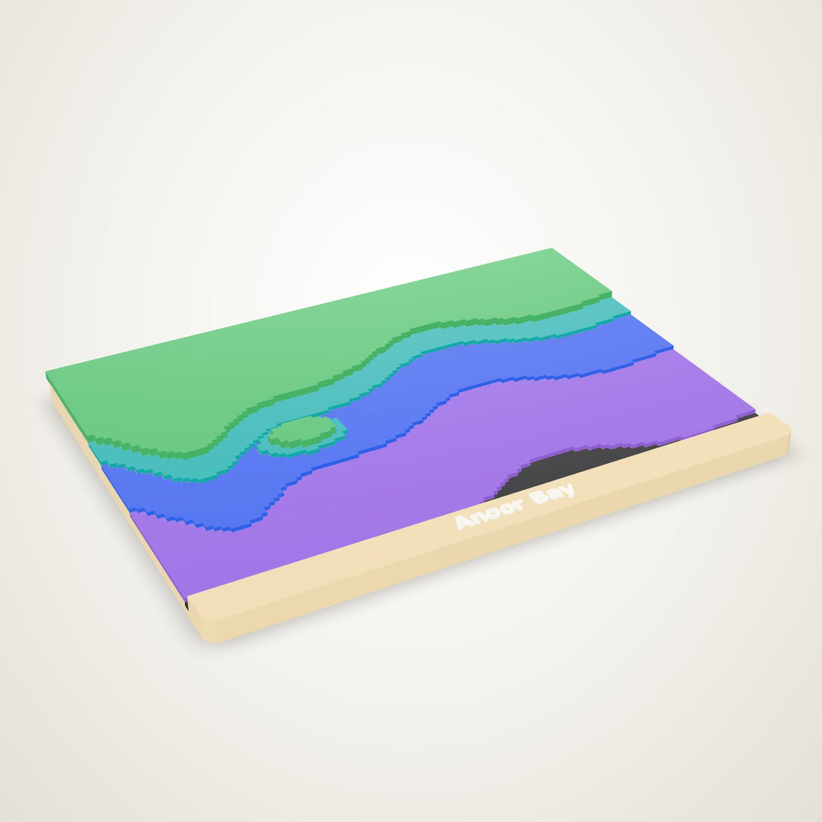 Sea Relief — a coast plaque with the seafloor stepping down in colour bands