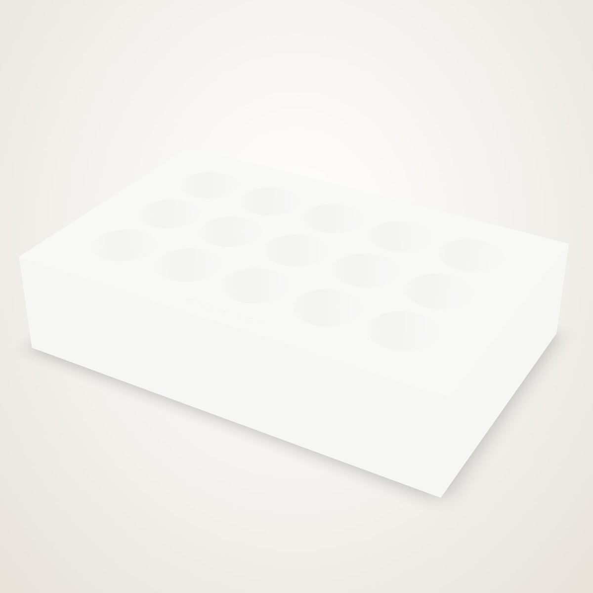 Anoor Test Tube Rack - white rack with sized tube holes