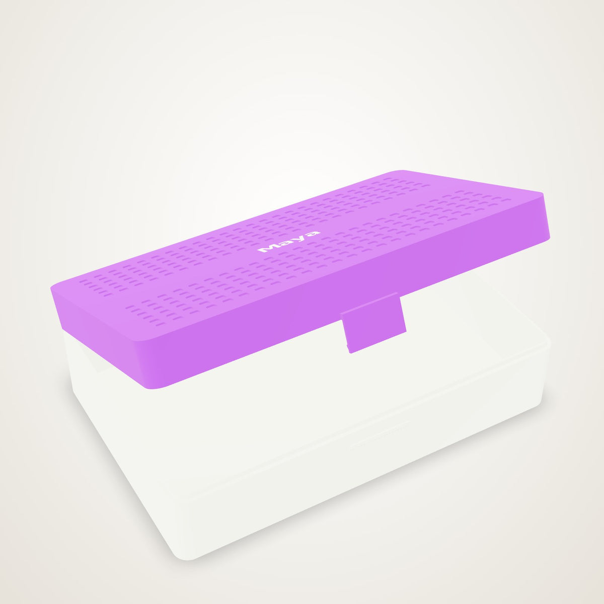 Anoor Pencil Box - hinged school pencil box with a name inlaid in the dimple-grid lid