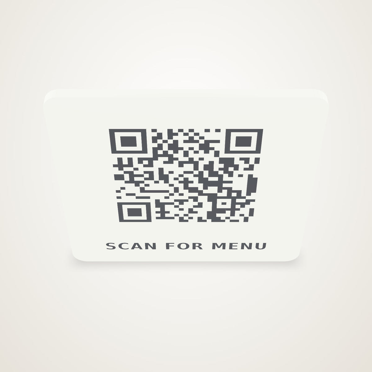 Anoor QR Code Sign - two-color sign with a scannable QR code and a SCAN FOR MENU caption